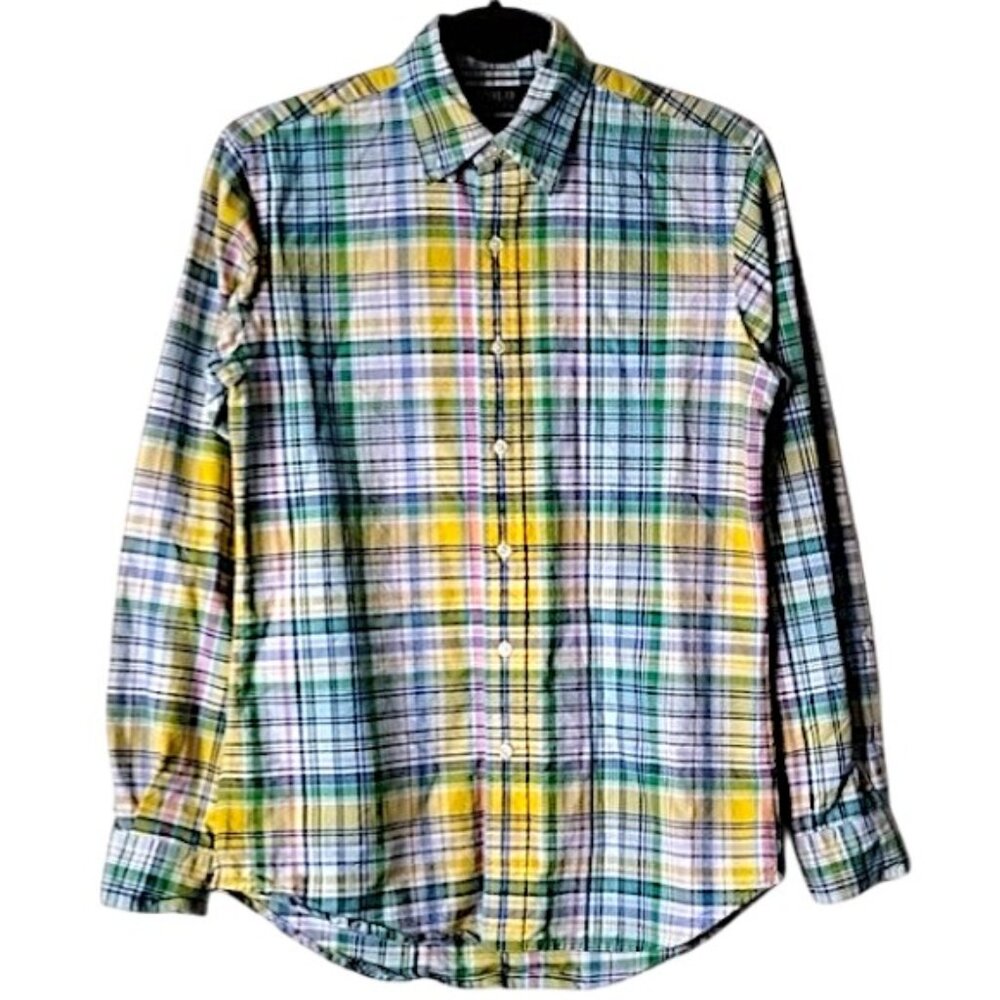 Polo Classic Fit Cotton Madras Plaid Button Down Shirt XS Pink White Green Blue